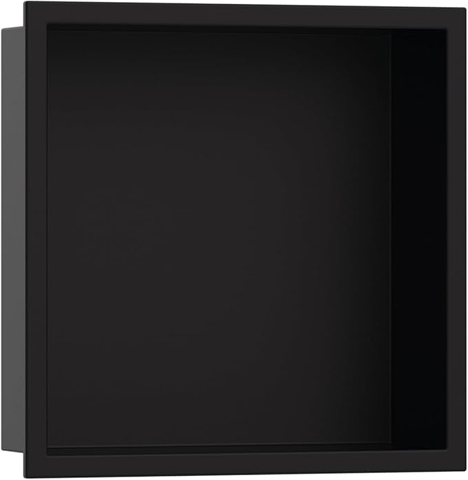 hansgrohe XtraStoris Original Recessed Wall Niche with Integrated Frame 12"x 12"x 4" in Matte Black, 56061670