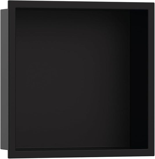 hansgrohe XtraStoris Original Recessed Wall Niche with Integrated Frame 12"x 12"x 4" in Matte Black, 56061670