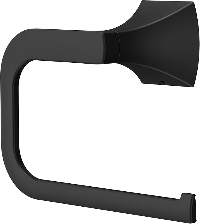Pfister Bruxie Towel Ring, Hand Towel Holder for Bathroom, Wall-Mounted, Screw-In, Matte Black Finish, BRBBIE0B