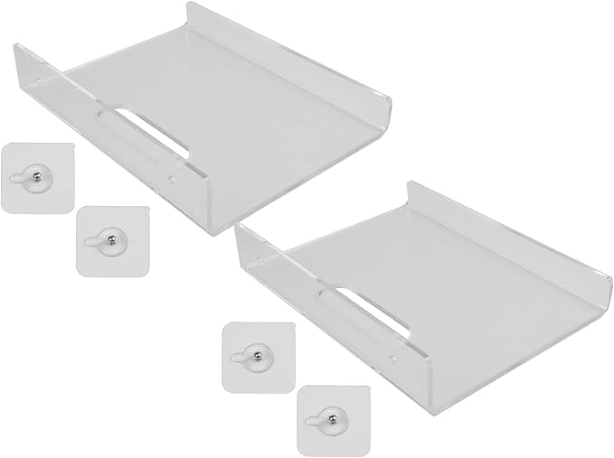 Acrylic Wall Shelf Rack ?€? Punch- Mounting for Smooth Walls, No Drilling Required, Lightweight Storage for Living Room, Bathro(20 * 15 * 4cm)