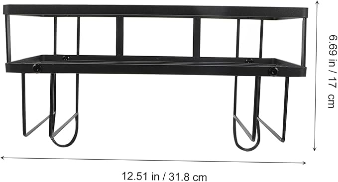 ULTECHNOVO Single-Layer Toilet Rack for Storage Over Shelf Bathroom Tiers Toilet Shelves Carbon Steel Black