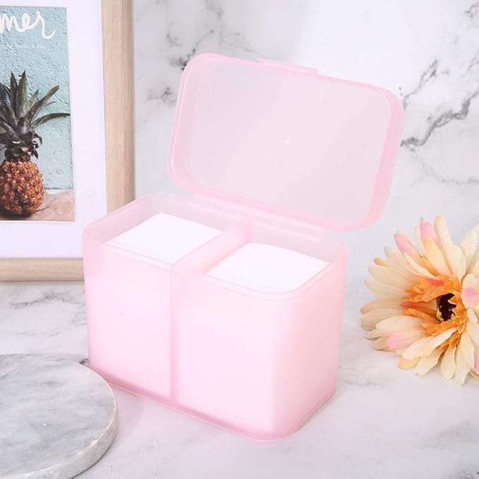 YUYTE 2 Grids Nail Storage Box Case Makeup Organizer Holder Nail Polish Remover Pad Suitable For Home Salon[]