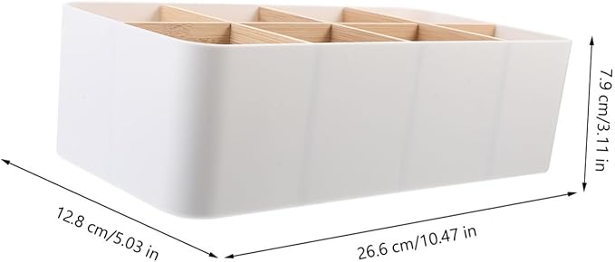 Creative Desktop Organizer with Detachable Compartments Storage Box for Makeup Accessories and Items Sturdy Bamboo Material for Home and Office Organization