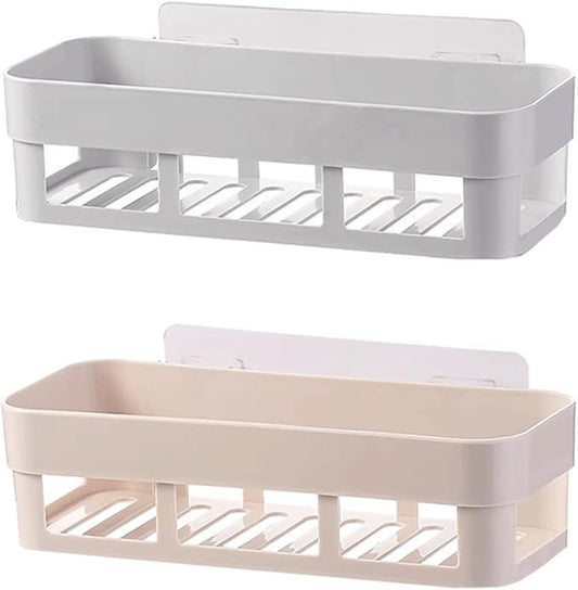 Floating Shelves for Wall 2 Shelves Toilet Simple Plastic Storage Rack Toilet Washstand Wall Mounted Storage Rack Non Perforated Storage Rack Shelf Organizer Rack(C)