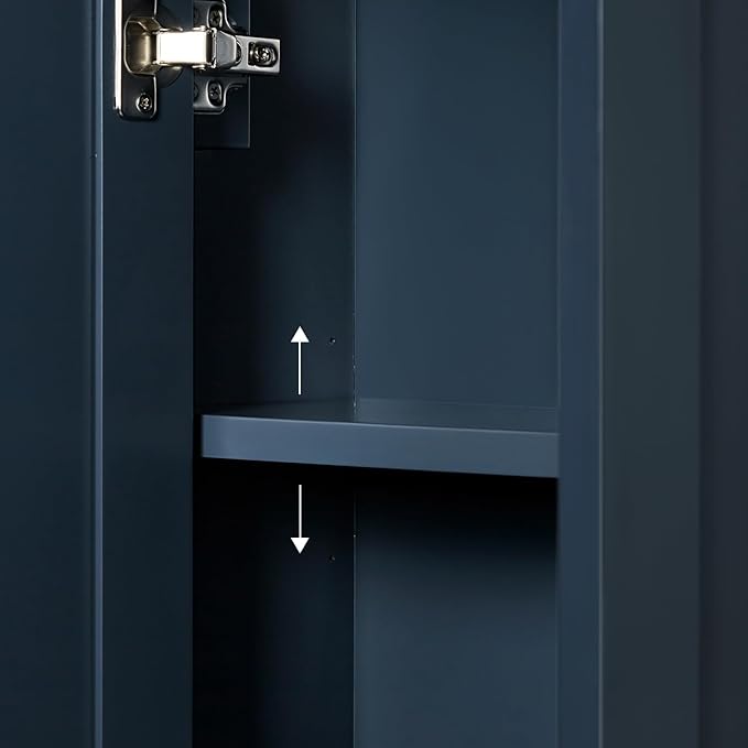 ARIEL Bathroom Wall Cabinet 26" H x 21" W x 8" D - Closed Door - Midnight Blue