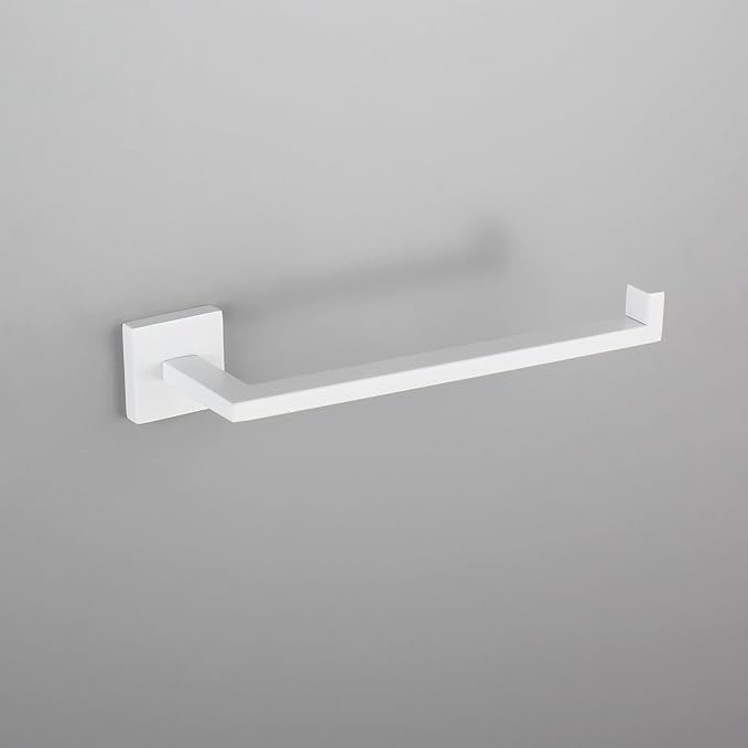 GERZWY Bathroom Towel Holder Stainless Steel Towel Hanger Towel Ring Wall Mount, White
