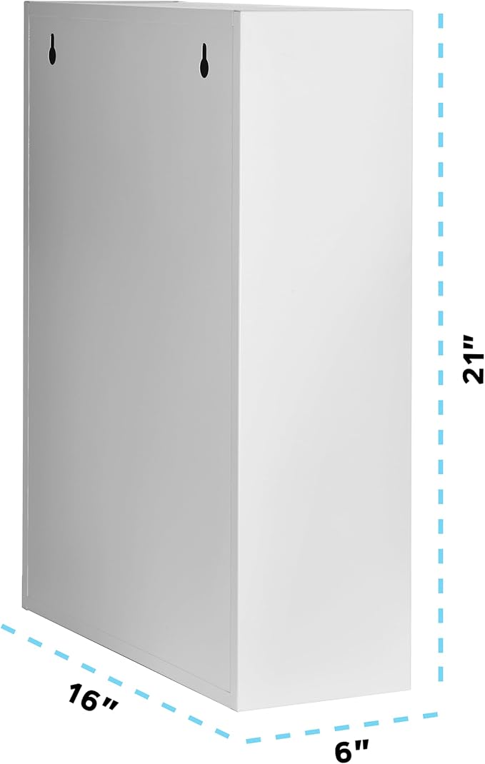 AdirMed Locking Medicine Cabinet Wall Mounted First Aid Cabinet with Lock, Lockable Wall Medicine Cabinet with Dual Lock and Dual Keys, 21" H x 16" W x 6" D, Red
