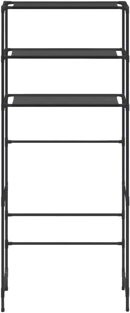 vidaXL Storage Shelf Black Stainless Steel, Plastic, Non-Woven Fabric