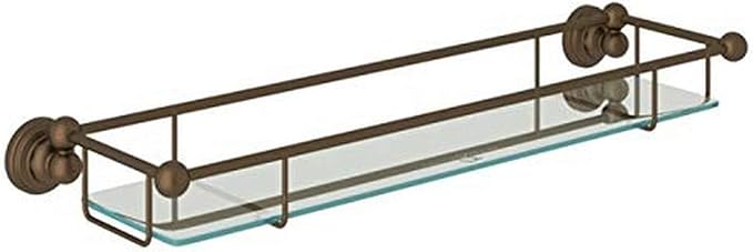 ROHL U.6953EB Perrin & Rowe® Edwardian Wall Mount Tempered Glass Vanity Shelf