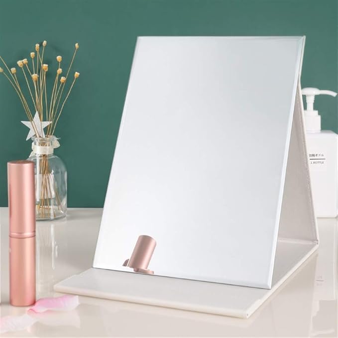 Zcooooool Large Portable Super HD Mirror - Multi Stand Angle Hand Free/Handheld/Tabletop Foldable Mirror 6.9x4.9 Inch