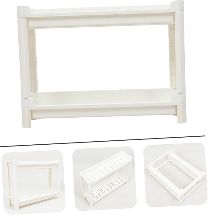 GLEAVI Bathroom Storage Cabinet Multilayer Plastic Rack Corner Rack Organizing Bins for Living Room Decor