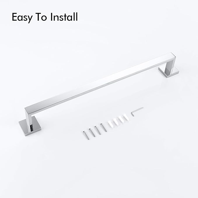 BANOLUX Towel Rack, 16-Inch Single Towel Bars for Bathroom, Towel Racks for Bathroom Wall Mounted SUS304 Stainless Steel Hand Towel Holder Organize Heavy Duty, Chrome Towel Bar