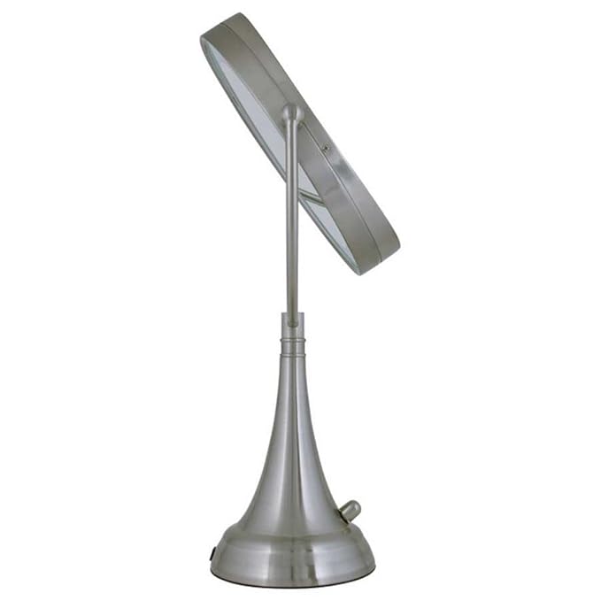 Zadro LEDOVLV410 - LED Lighted 10X/1X Oval Vanity Mirror with Satin Nickel Finish
