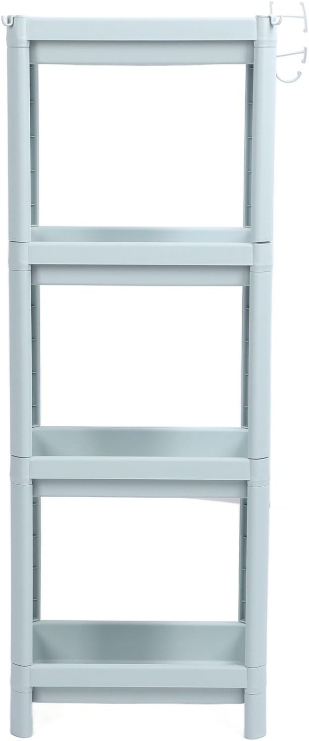 Storage Shelf for Bathroom, Open Shelf for Bathroom Storage, Independent Corner Shelf, Storage Shelf, Nordic Blue (2 (4 Tier)