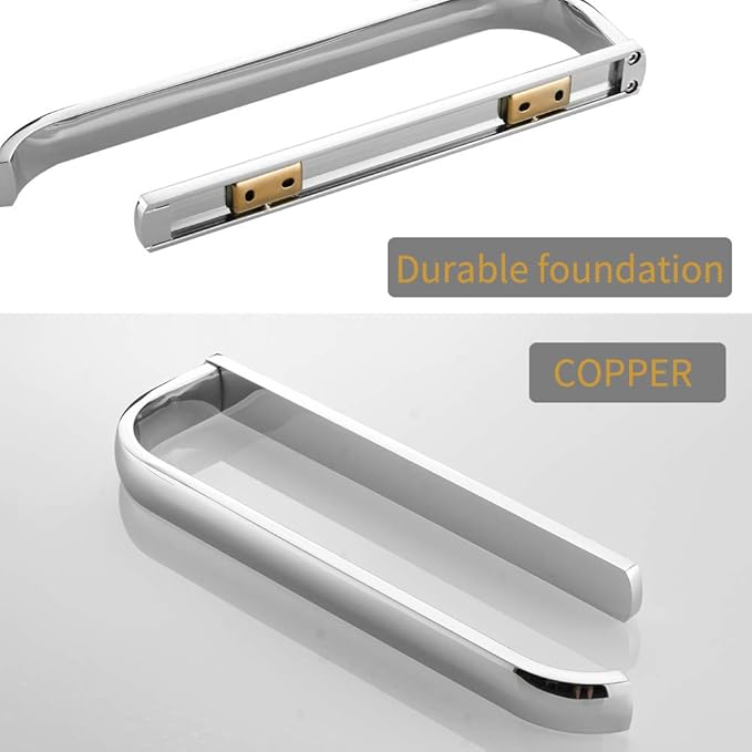 BESy Brass Hand Towel Bar for Bathroom Polished Chrome Bathroom Accessories Fixtures, Rustproof Wall Mounted Towel Rack Hanger, 12 Inch