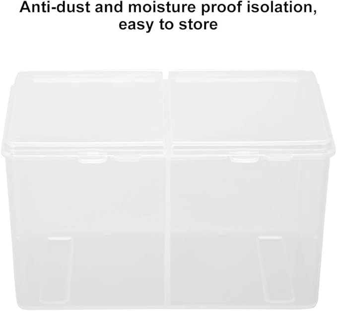Sonew 2 Grids Storage Box, Multipurpose Cosmetic Organizer, Space Saving, Multifunction Transparent Storage Pads Swabs Container
