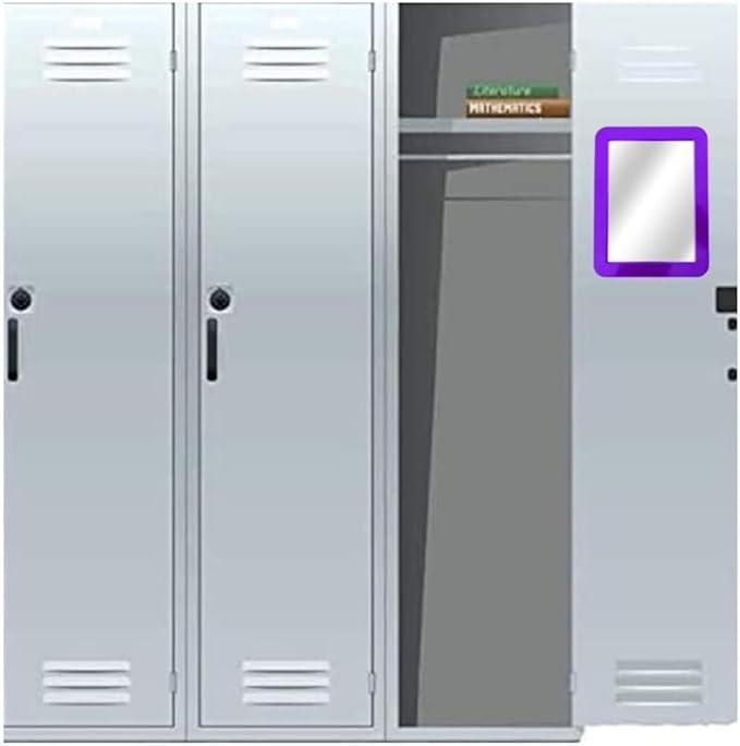 Gifts for Back to School Season,Purple Magnetic Locker Mirror - 5" x 7" Magnet Mirror for School, Bathroom, Workshop, Office,Small Mirrors for School Locker