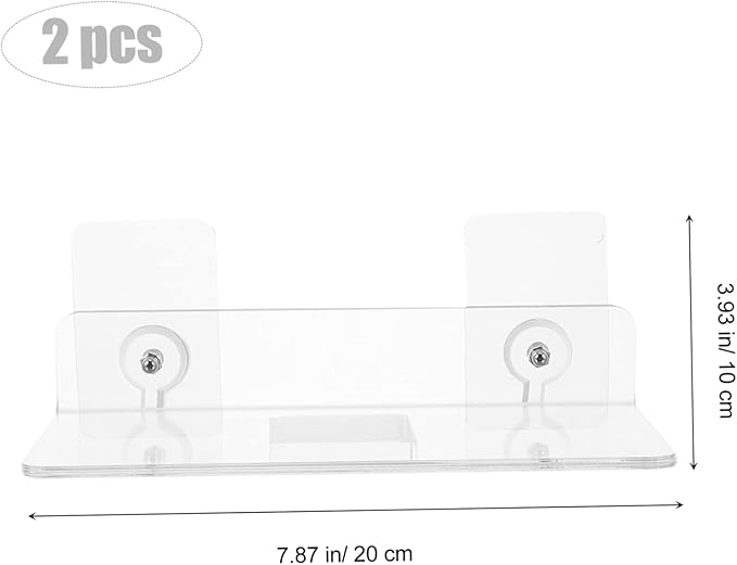 2Pcs Wall Mounted Storage Rack Durable Acrylic Bathroom Shelf Punch Design for Easy Installation for Organizing Toiletries and Accessories Bathroom Kitchen
