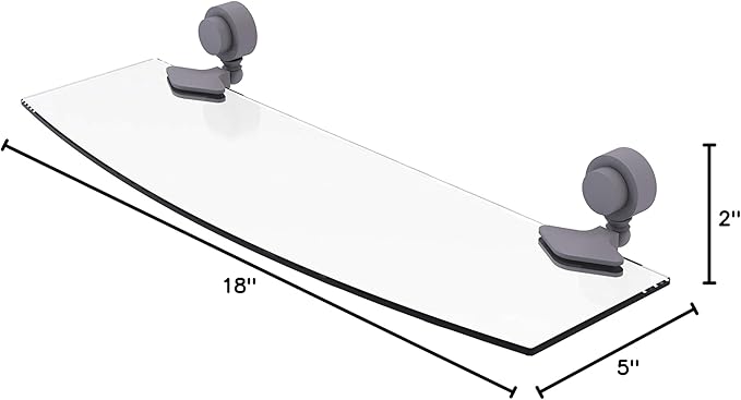 Allied Brass 433/18 Venus Collection 18 Inch Glass Shelf, Matte Gray