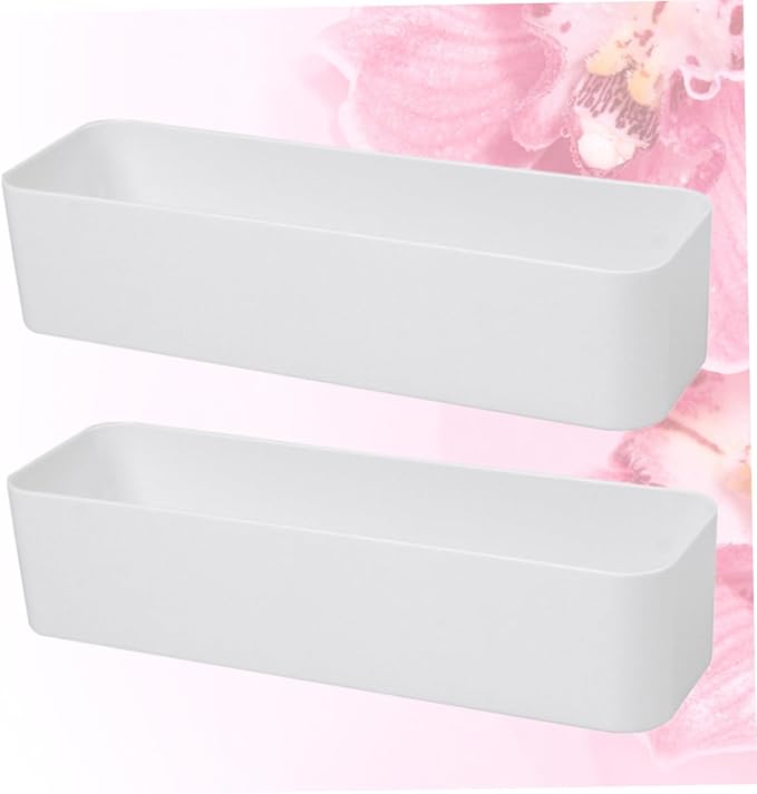 2pcs Bathroom Wall Shelves Wall-Mounted Storage Boxes Abs Plastic Organizers Space Saving Decorative