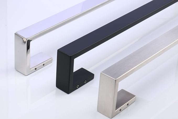 TocTen Bath Towel Rack - Square Base Thicken SUS304 Stainless Steel Towel Bar for Bathroom, Bathroom Bar Accessories Towel Rod Heavy Duty Wall Mounted Towel Holder (Polish Chrome, 16 Inch)
