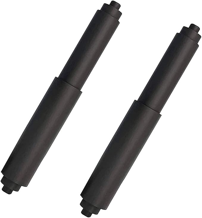 Toilet Paper Holder Roller 2pcs Black Color Plastic Toilet Tissue Flexible Holder Replacement Bathroom Plastic Spring Loaded Insert Spindle