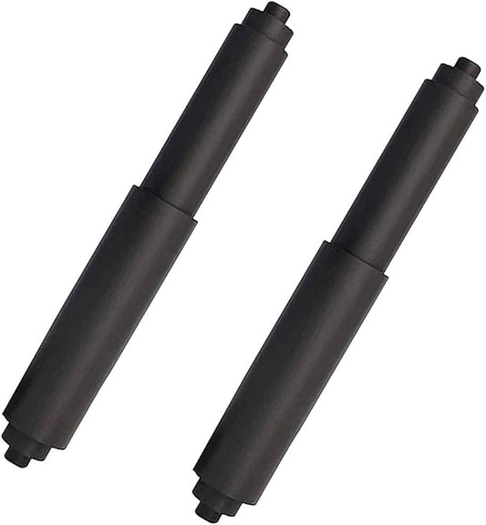 Toilet Paper Holder Roller 2pcs Black Color Plastic Toilet Tissue Flexible Holder Replacement Bathroom Plastic Spring Loaded Insert Spindle
