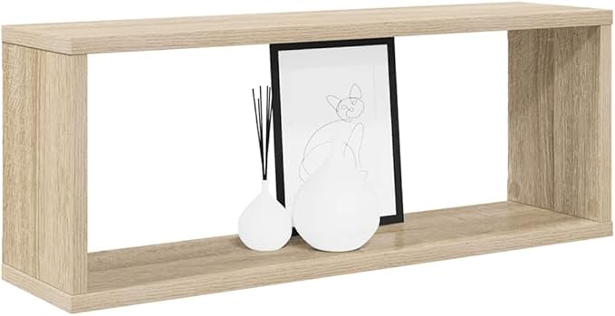 Wall Cube Shelves Set of 2, Floating Shelves for Wall Decor and Storage, Modern Sonoma Oak Engineered Wood, 23.6 Inch Display Shelf for Living Room, Office, Holds 88.2 lbs, Easy Mounting