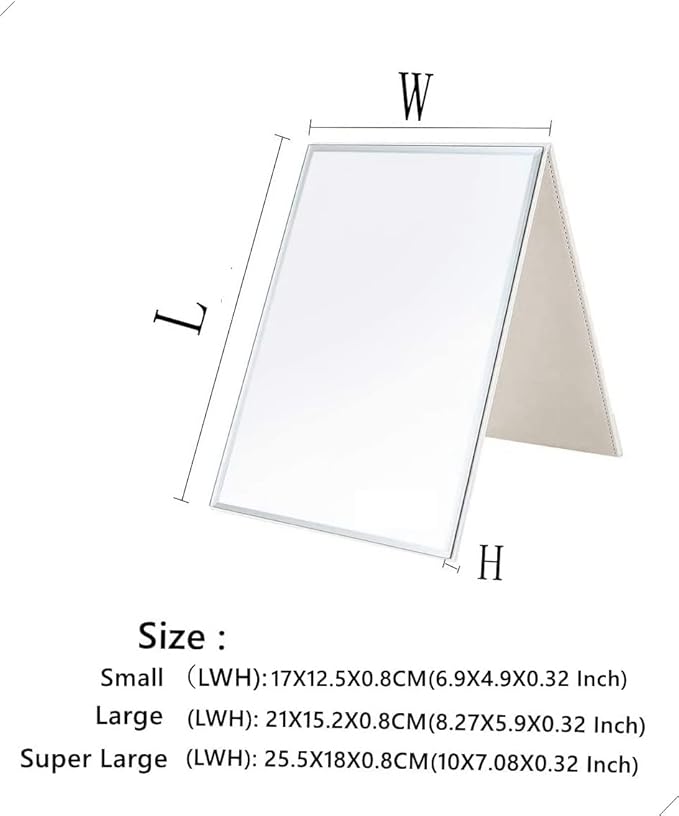 Zcooooool Super HD Large Portable Makeup Mirror Multi Stand Angle Handfree/Portable/Table Folding Mirror 8.27 x 5.9 Inches