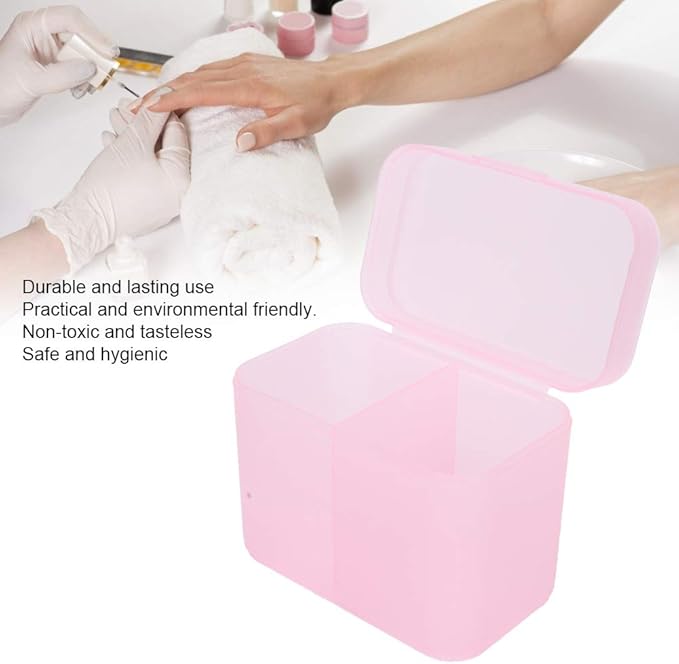 YUYTE 2 Grids Nail Storage Box Case Makeup Organizer Holder Nail Polish Remover Pad Suitable For Home Salon[]