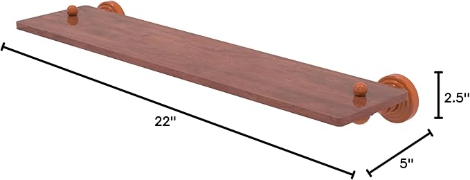 Allied Brass WP-1-22-IRW-ASP Waverly Place Collection 22 Inch Solid IPE Ironwood Shelf, Autumn Sparkle