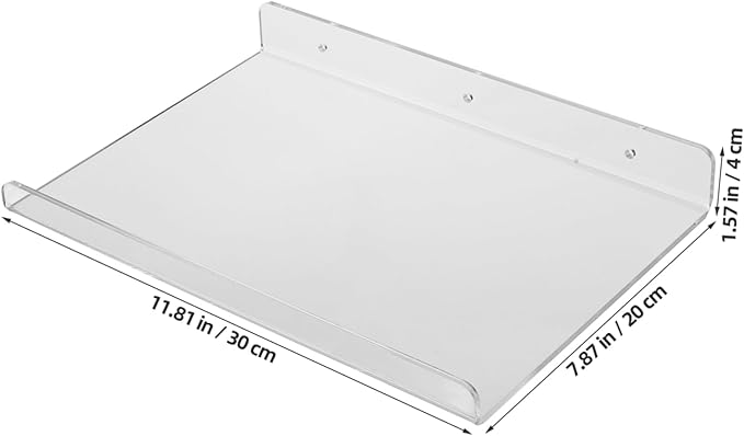 VOSAREA Floating Bathroom Shelf Clear Acrylic Wall-Mounted Storage Rack for Toiletries Cosmetics Small for Home Kitchen and Office Decor