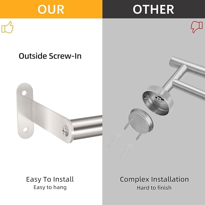 MKO Bath Towel Bar, Modern 30-Inch Towel Rod for Bathroom Wall Mounted, Bathroom Towel Holder Bars, Brushed Nickel