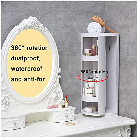 Multifunction Bathroom Kitchen Corner Locker Cosmetic Storage Rack Cabinet Storage Shelf Rotating Triangle Shelf