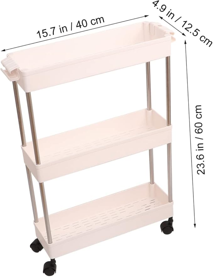 Cabilock 1pc Plastic Multi-Layer Bathroom Storage Rack White Organizer for Kitchen and Bathroom Space-Saving Shelf for Toiletries and Accessories