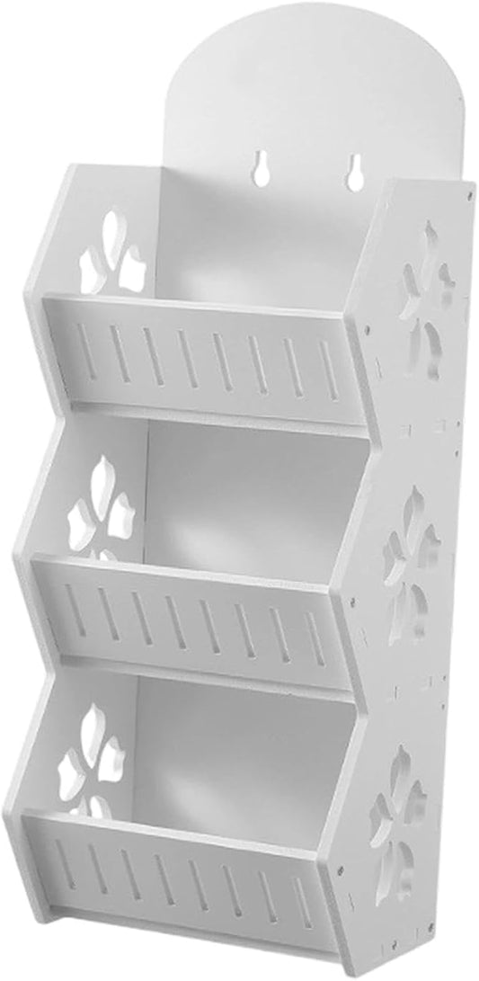 HouseVibe Wall Mounted Bathroom Shelf Storage Bin - Space Saving Organizer for Makeup, Kitchen, Dorm Room, Door- Three Layer