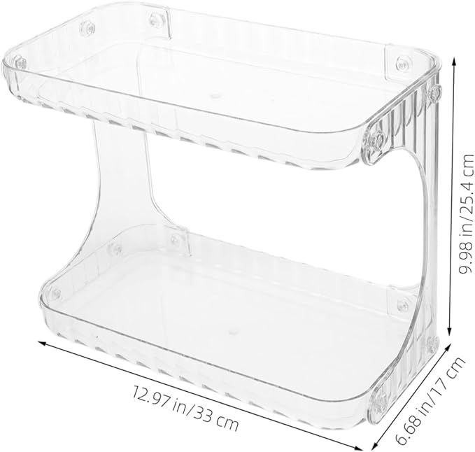 Zerodeko Bathroom Organizer Double Counter Shelf for Toiletries Cosmetics Stylish Corner Storage for Bathroom Kitchen Sleek Design Enhances Decor
