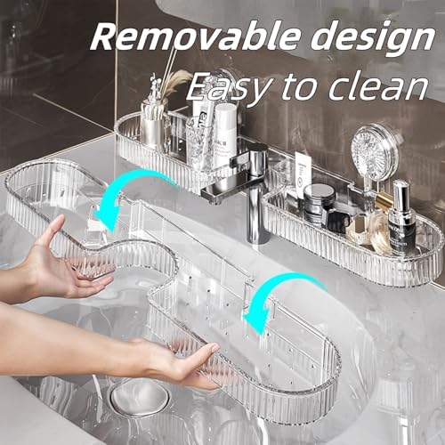 No Drill Suction Shelf for Bathroom Sink - Wall-Mounted Storage Rack with Drainage, Perfect for Shampoo & Towels - Space-Saving Organizer (1 Piece)