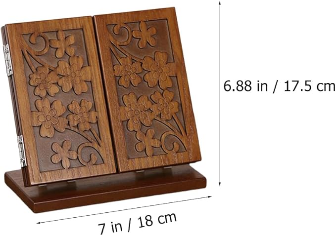 FOMIYES 1pc Wood Dressing Table Mirror Wooden Three Mirrors Indoor Desktop Make up Vanity Carved Standing Desk Makeup