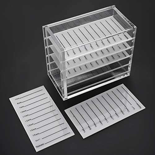 Sonew Acrylic Cosmetic Storage Makeup Organizer Clear Eyelash Storage Box Eyelashes Glue Pallet Holders 5 Layers Grafting Eyelash Extension Tool