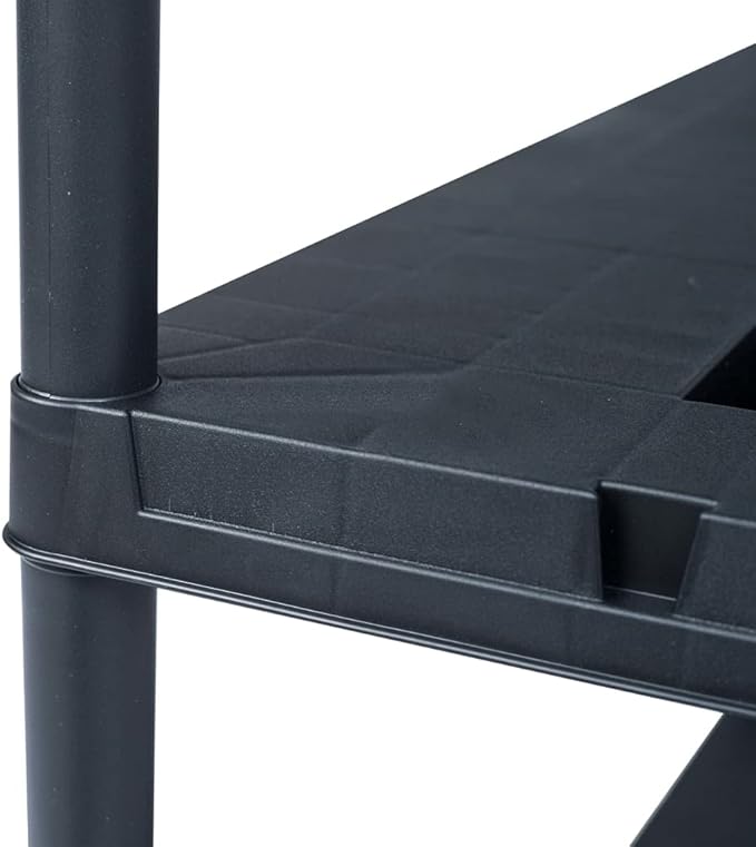 Storage Shelf Racks,Free Standing Storage Shelf, Modern Shelves for Kitchen Bathroom Warehouse, Office, Conference Room 2 Pcs Black 485 Lb 35.4"X15.7"X54.3" Plastic