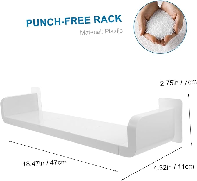 DOITOOL 1pc Wall-Mounted Storage Rack Punch U-Shaped Bathroom Shelf for Shampoo and Spices Heavy Duty Holder for Bathroom and Kitchen Organization