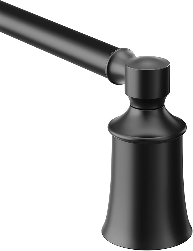 Moen YB2124BL Dartmoor 24-Inch Single Bathroom Towel Bar, Matte Black