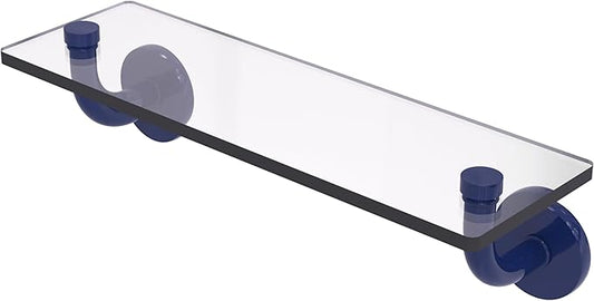 Allied Brass RM-1-16-MBL Remi Collection 16 Inch Glass Vanity Shelf with Beveled Edges, Mediterranean Blue