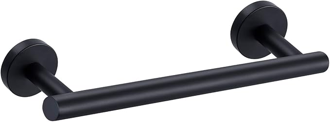 Nolimas Matte Black Bath Hand Towel Bar Single Bars Towel Rack Rod Classic Wall Mounted Stainless Steel Bathroom Towel Bar Toilet Kitchen Towel Shelf Single Layer,12inch