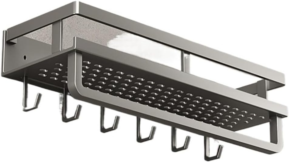 Bathroom Shelf, no Punch Strong Load Bearing Bathroom Shelf Easy to Organize toiletries Stainless Steel.(Single Layer 40CM)