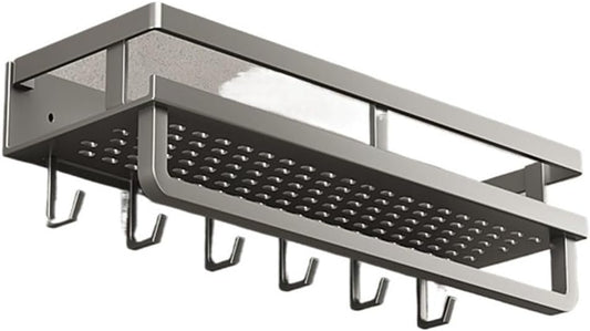 Bathroom Shelf, no Punch Strong Load Bearing Bathroom Shelf Easy to Organize toiletries Stainless Steel.(Single Layer 40CM)