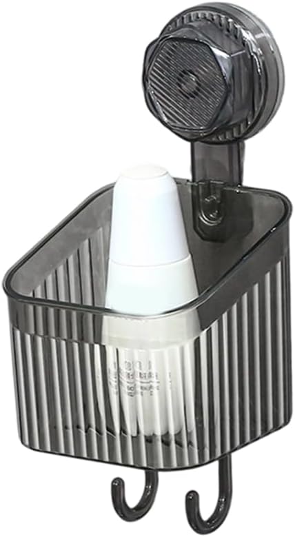 No-Drill Bathroom Suction Storage Box, 2026 Upgraded Suction Cup Wall Shelf, Portable Wall Mounted Bathroom Organizer for Shower, Durable Removable Storage Basket for Home (Grey, Small)