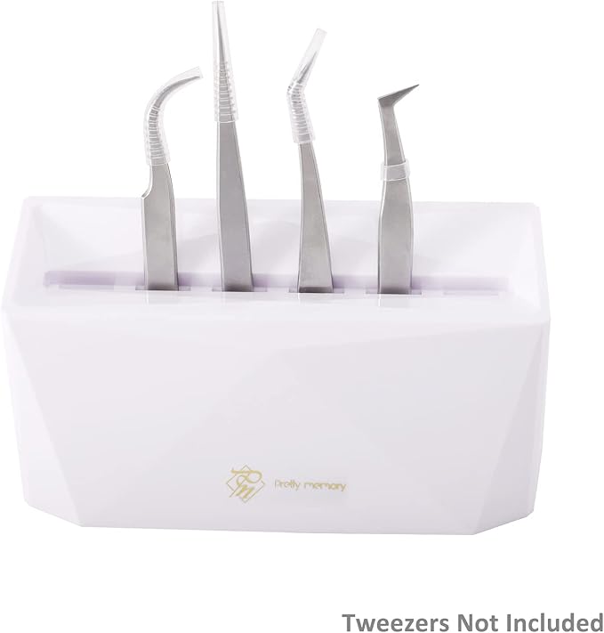 Pretty memory Lash Extension Supplies Tweezer Holder 6 PCS Tweezers Shelf Holder Eyelash Extension Supplies Display Organizer Storage Makeup Accessories Tools, White