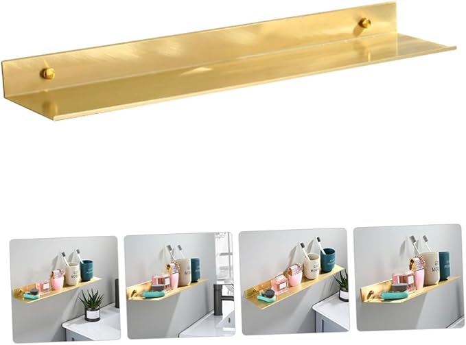 Bathroom Storage Mounted Small Shelf for Toiletries Easy Installation Space Saving Organizer Capacity Brushed Aluminum Design for Clean Tidy Bathrooms
